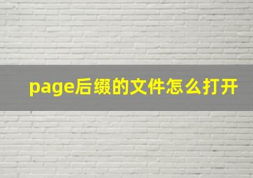 page后缀的文件怎么打开