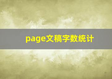 page文稿字数统计