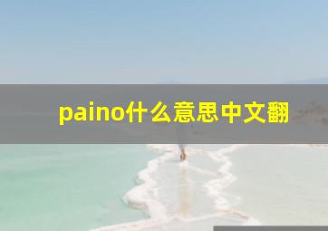 paino什么意思中文翻