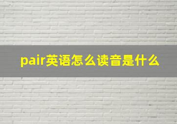 pair英语怎么读音是什么