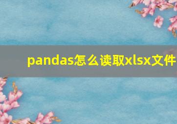 pandas怎么读取xlsx文件