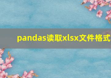 pandas读取xlsx文件格式