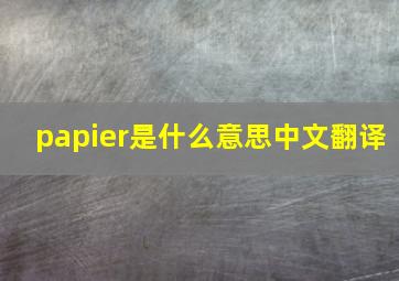 papier是什么意思中文翻译