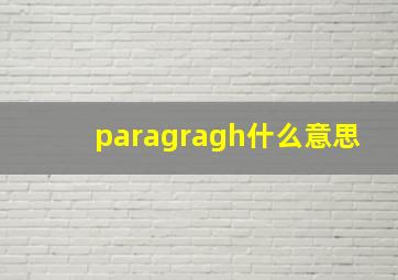 paragragh什么意思