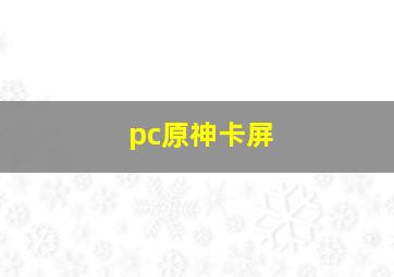 pc原神卡屏