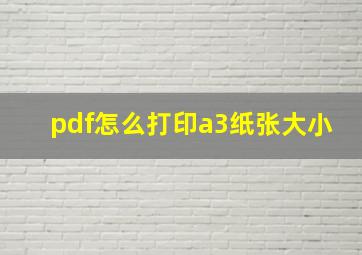 pdf怎么打印a3纸张大小