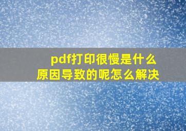 pdf打印很慢是什么原因导致的呢怎么解决