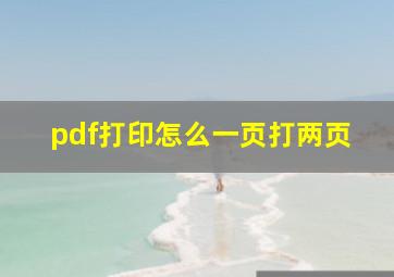 pdf打印怎么一页打两页