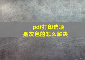 pdf打印选项是灰色的怎么解决