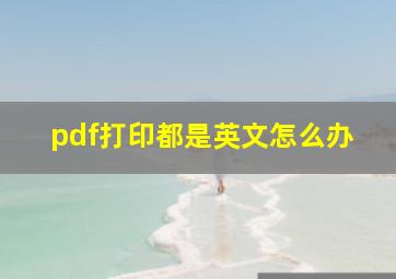 pdf打印都是英文怎么办