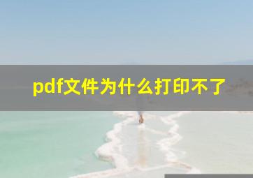 pdf文件为什么打印不了