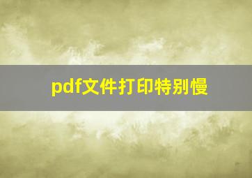 pdf文件打印特别慢