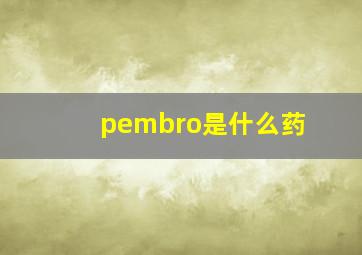 pembro是什么药