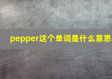 pepper这个单词是什么意思