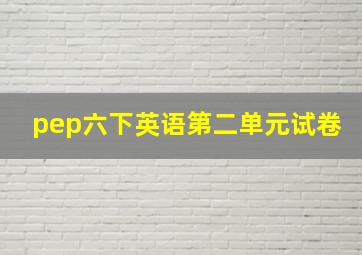 pep六下英语第二单元试卷