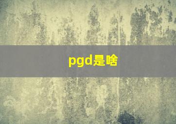 pgd是啥