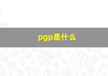 pgp是什么