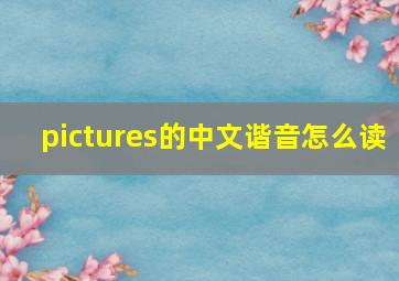 pictures的中文谐音怎么读