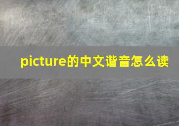 picture的中文谐音怎么读