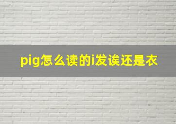 pig怎么读的i发诶还是衣