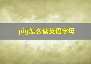 pig怎么读英语字母