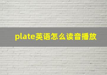 plate英语怎么读音播放