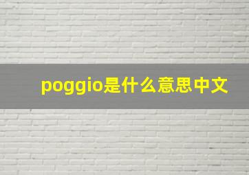 poggio是什么意思中文