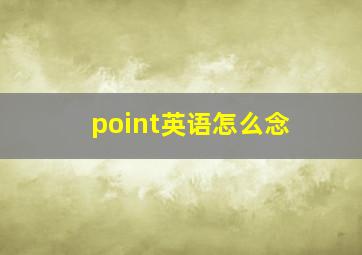 point英语怎么念