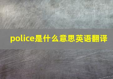 police是什么意思英语翻译