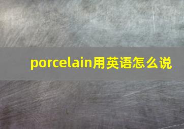 porcelain用英语怎么说