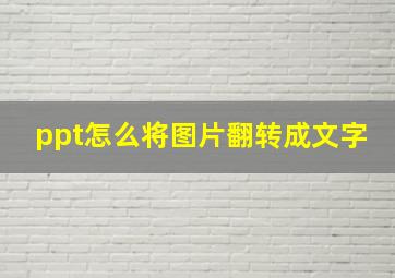 ppt怎么将图片翻转成文字