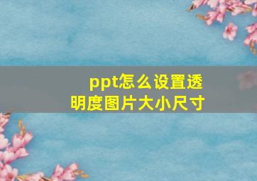 ppt怎么设置透明度图片大小尺寸