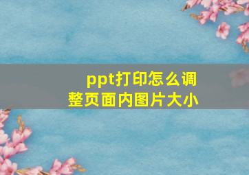 ppt打印怎么调整页面内图片大小