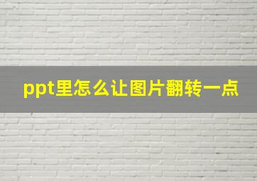 ppt里怎么让图片翻转一点