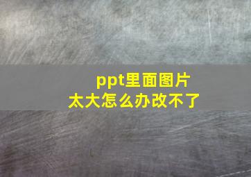 ppt里面图片太大怎么办改不了