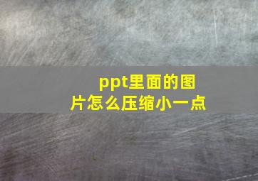 ppt里面的图片怎么压缩小一点