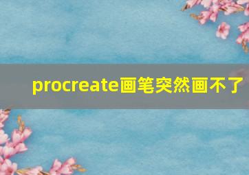 procreate画笔突然画不了