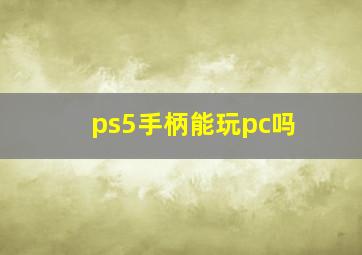 ps5手柄能玩pc吗