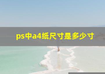 ps中a4纸尺寸是多少寸