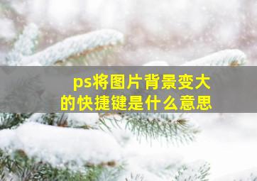 ps将图片背景变大的快捷键是什么意思