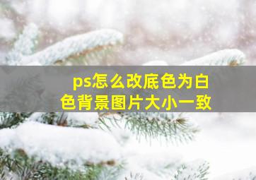 ps怎么改底色为白色背景图片大小一致