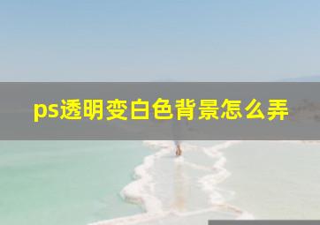 ps透明变白色背景怎么弄