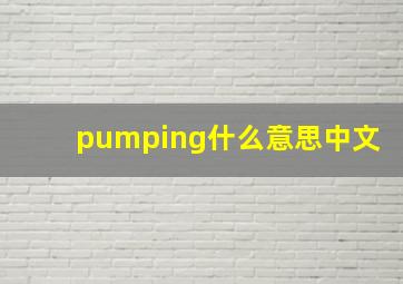 pumping什么意思中文