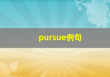 pursue例句