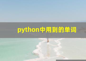 python中用到的单词