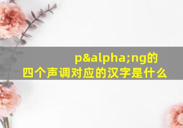 pαng的四个声调对应的汉字是什么