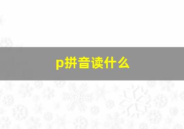 p拼音读什么