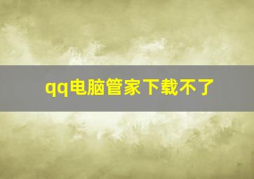 qq电脑管家下载不了