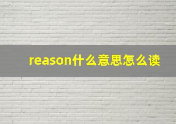 reason什么意思怎么读