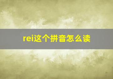 rei这个拼音怎么读